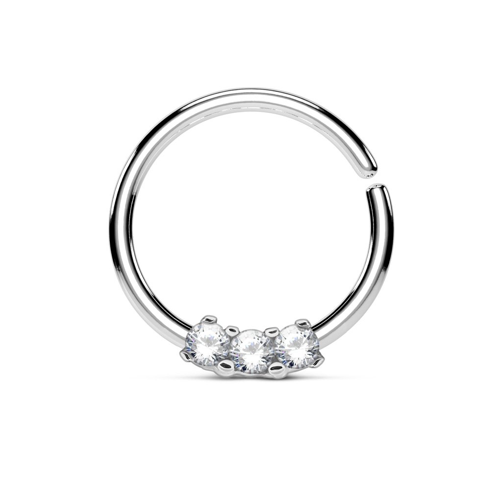 Crystal Trio Bendable Cut Hoop Ring