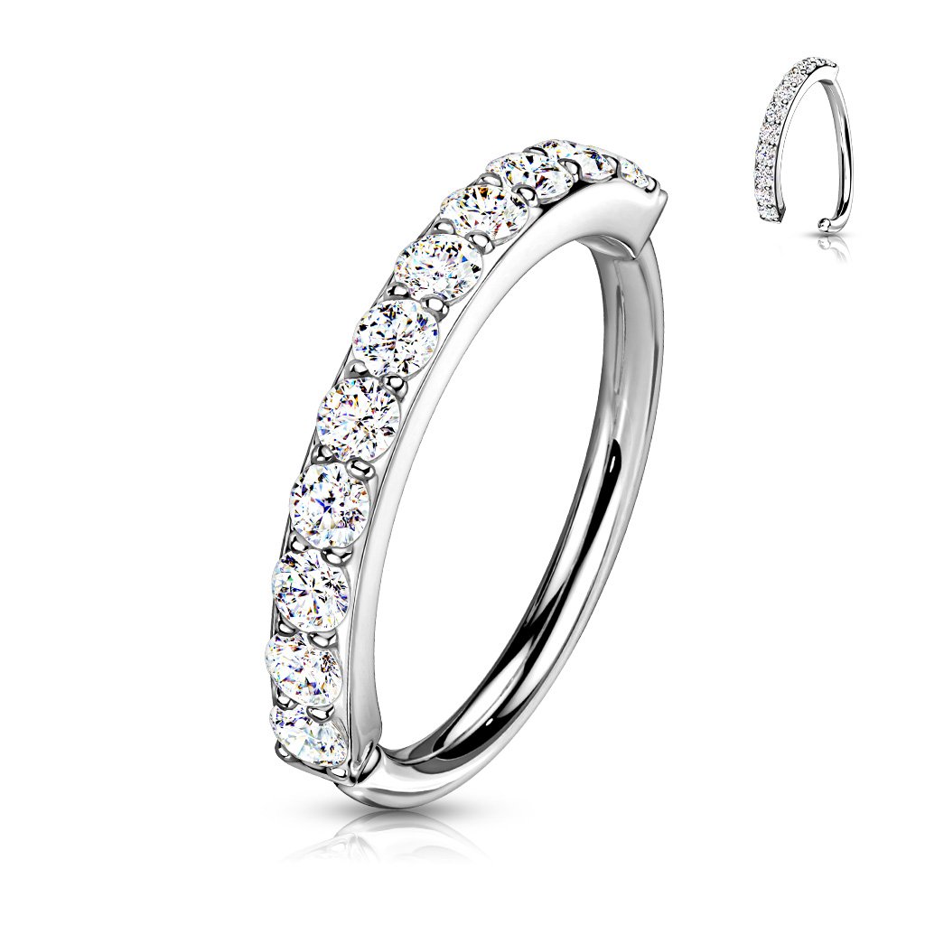Single Row Jewelled Hoop Ring For Nose & Ear