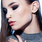 Triple Gem Hoop Ring For Nose & Ear Cartilage