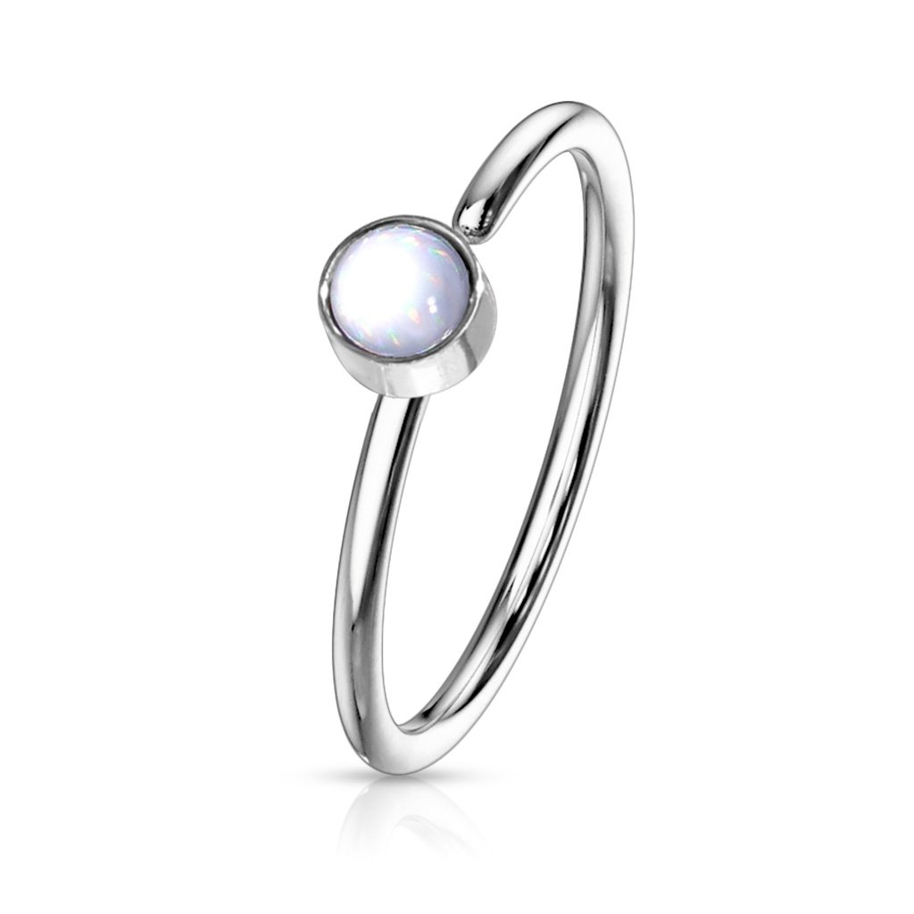20 Gauge Opal Bendable Hoop Ring for Nose Ear Cherry Diva
