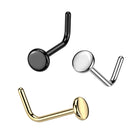 Cherry Diva L Bend Nose Stud 20 Gauge Titanium Flat Top L-Bend Nose Stud