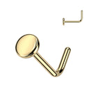 Cherry Diva L Bend Nose Stud GOLD 20 Gauge Titanium Flat Top L-Bend Nose Stud