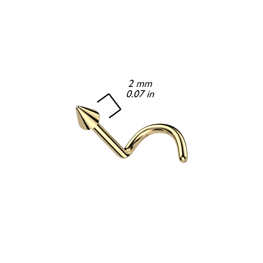 Cherry Diva Screw Nose Ring 20 Gauge Titanium Spike Tipped Screw Nose Stud