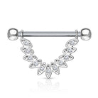 Cherry Diva Nipple Ring 14 Gauge Crystal Feather Barbell Nipple Bar