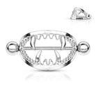 Cherry Diva Nipple Ring 14 Gauge Silver Fangs Nipple Shield