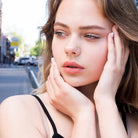 Cherry Diva L Bend Nose Stud 20 Gauge Five Petal Crystal Flower L Bend Nose Stud