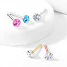 Cherry Diva nose stud 20 Gauge Crystal Top Surgical Steel Nose Stud