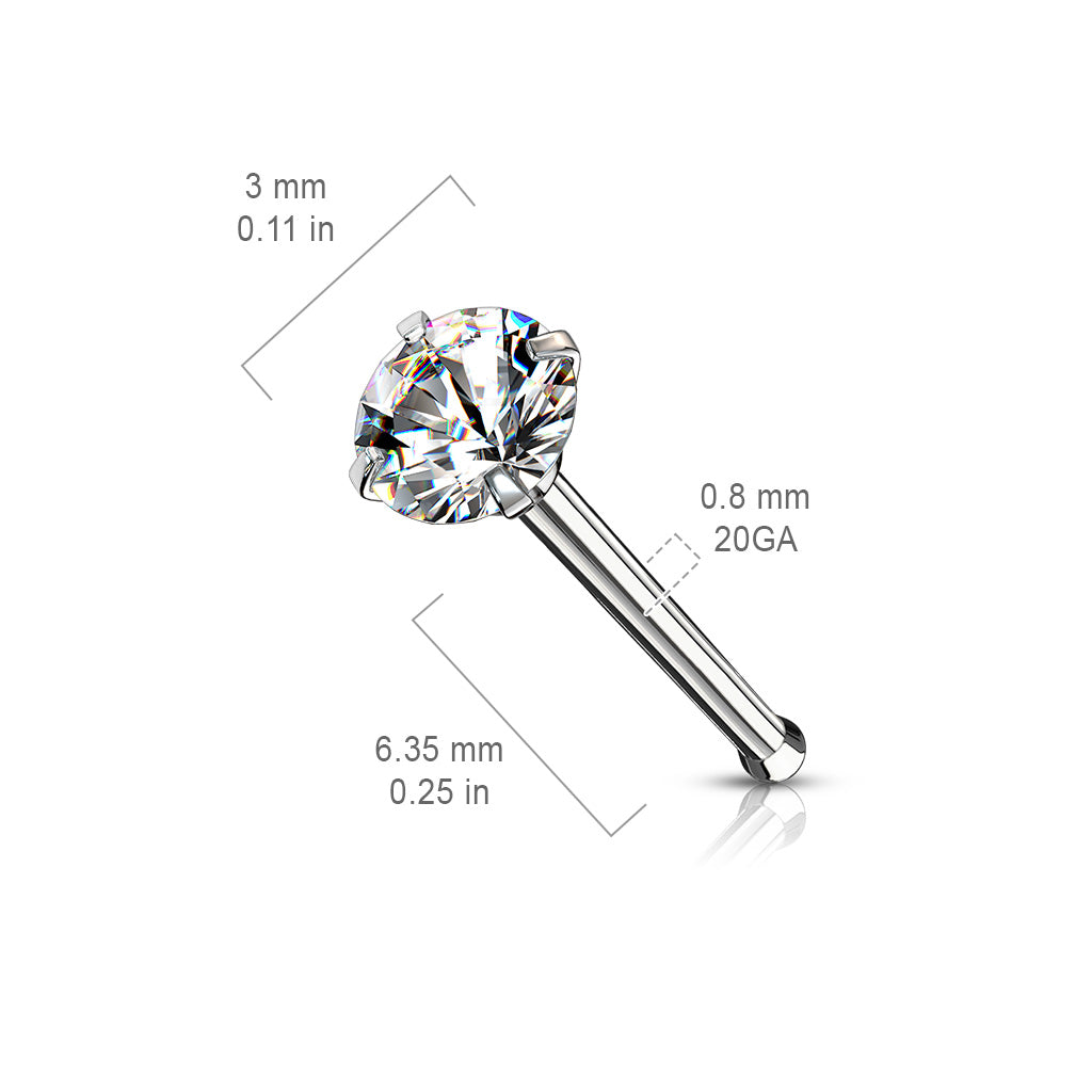 Cherry Diva nose stud 20 Gauge Crystal Top Surgical Steel Nose Stud