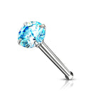 Cherry Diva nose stud AQUA 20 Gauge Crystal Top Surgical Steel Nose Stud