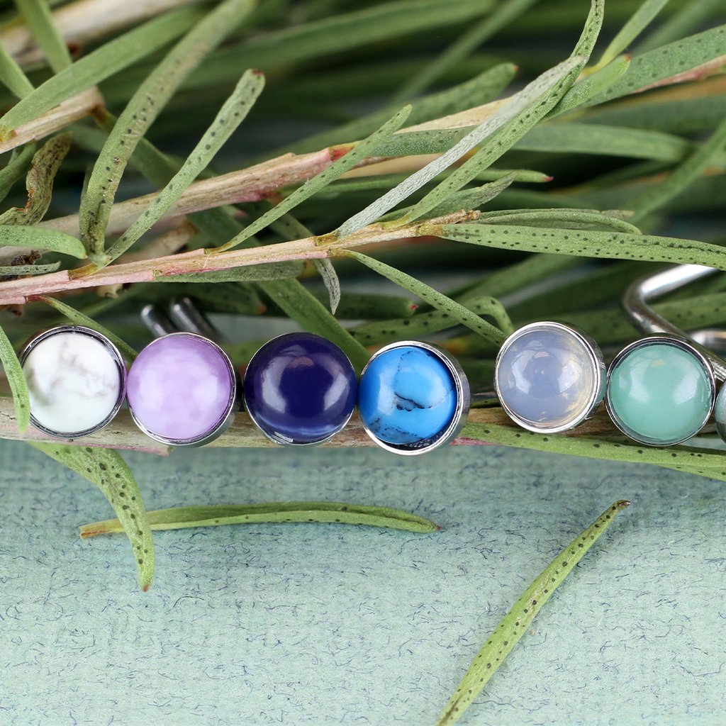 Cherry Diva L Bend Nose Stud 20 Gauge Semi Precious Stone Top L Bend Nose Stud