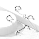 Cherry Diva Screw Nose Ring 20 Gauge Titanium Crescent Moon Screw Nose Stud
