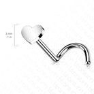 Cherry Diva Nose Stud 20 Gauge Titanium Heart Screw Nose Stud