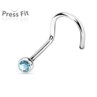 Cherry Diva Screw Nose Ring AQUA BLUE 20 Gauge Dainty Crystal Top Nose Screw Rings