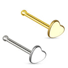 Cherry Diva nose stud 20 Gauge Dainty Heart Top Nose Stud - Silver / Gold