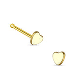Cherry Diva nose stud GOLD 20 Gauge Dainty Heart Top Nose Stud - Silver / Gold
