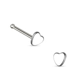 Cherry Diva nose stud SILVER 20 Gauge Dainty Heart Top Nose Stud - Silver / Gold
