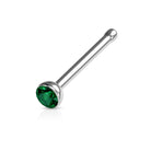 Cherry Diva nose stud EMERALD 20 Gauge Crystal Top Surgical Steel Nose Stud