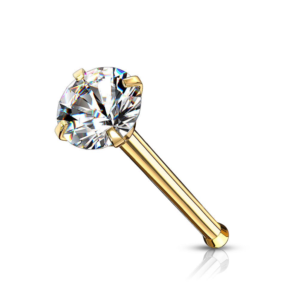 Cherry Diva nose stud GOLD 20 Gauge Crystal Top Surgical Steel Nose Stud