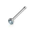 Cherry Diva nose stud LIGHT BLUE 20 Gauge Crystal Top Surgical Steel Nose Stud