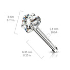 Cherry Diva nose stud 20 Gauge Prong Set Heart Top Surgical Steel Nose Stud