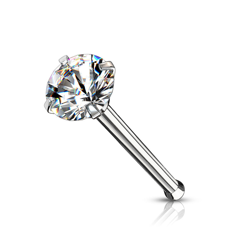 20 Gauge Crystal Top Surgical Steel Nose Stud