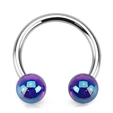 Cherry Diva Barbell BLUE 16 Gauge Metallic Ball End Circular Barbell