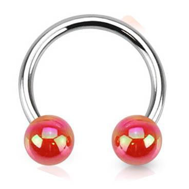 Cherry Diva Barbell RED 16 Gauge Metallic Ball End Circular Barbell