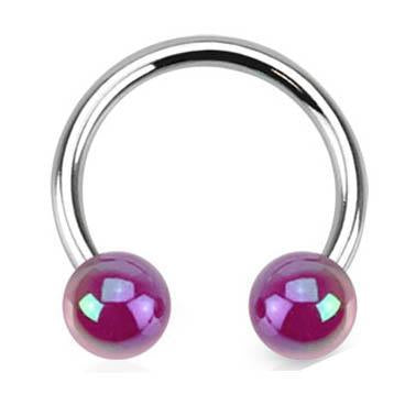 Cherry Diva Barbell PURPLE 16 Gauge Metallic Ball End Circular Barbell