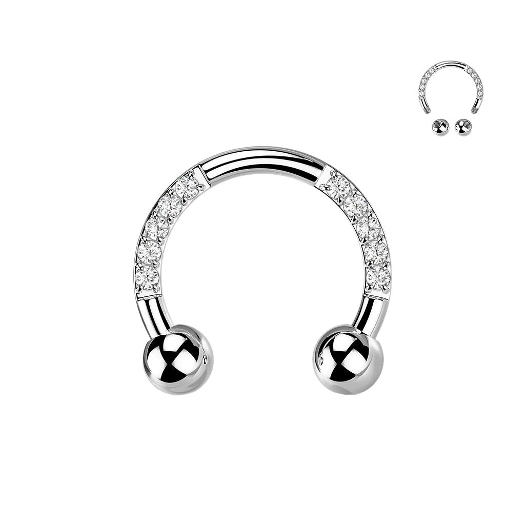 16 Gauge Titanium Crystal Circular Barbell