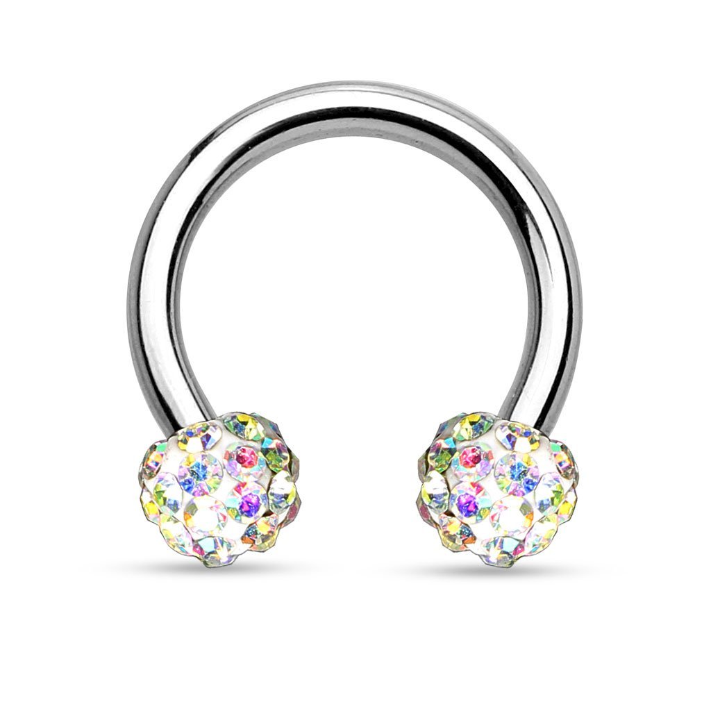 Aurora Crystal Circular Barbell / Horseshoe