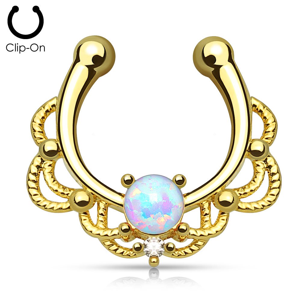 Selene Opal Septum Ring - Gold