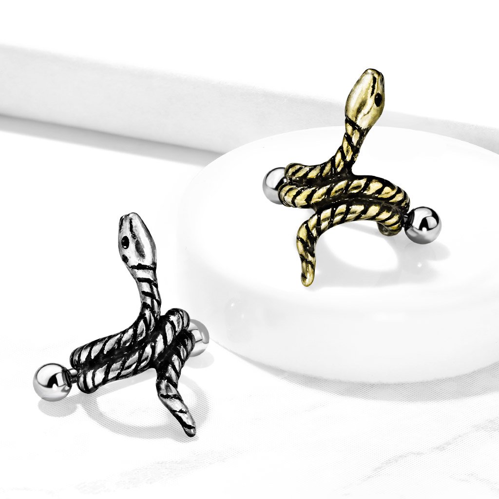 Cherry Diva Helix Cuff 16 Gauge Coiled Snake Helix Cuff Gold / Silver