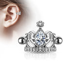 Cherry Diva Helix Cuff 16 Gauge Crystal Tiara Helix Cuff - Silver