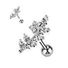 Cherry Diva Stud 16 Gauge Silver Crystal Vine Cartilage Stud