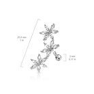 Cherry Diva Stud 16 Gauge Triple Crystal Flower Cartilage / Tragus Stud - Silver