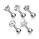 Cherry Diva Stud 5 Pack Crystal Top Cartilage Studs