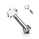 Cherry Diva Flat Back Stud AURORA 16 Gauge Crystal Square Internally Threaded Flat Back Stud