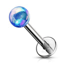 Cherry Diva Flat Back Stud Blue 16 Gauge Metallic Flat Back Labret / Cartilage Stud