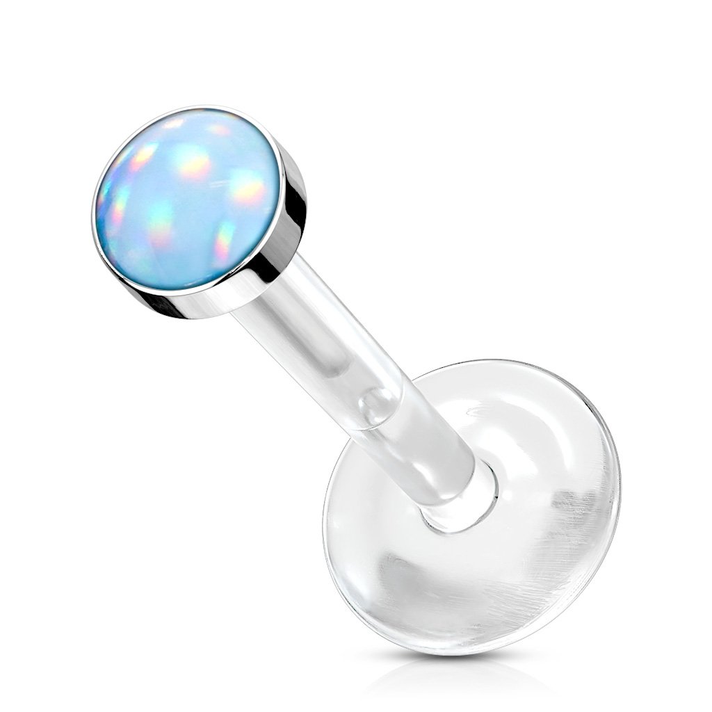 Opal Top Bioflex Stud for Labret, Cartilage, Monroe & More