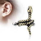 Cherry Diva Helix Cuff GOLD 16 Gauge Coiled Snake Helix Cuff Gold / Silver