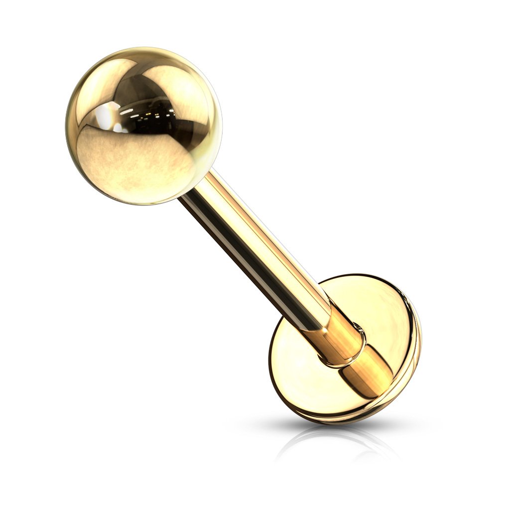 Gold Plated Over 316L Surgical Steel Labret Stud