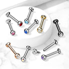 Cherry Diva Flat Back Stud 18 Gauge Internally Threaded Crystal Flat Back Labret / Cartilage Stud