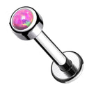 Cherry Diva Flat Back Stud Pink Opal 16 Gauge Opal Topped Titanium Internally Threaded Stud
