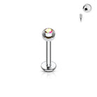 Cherry Diva Flat Back Stud Aurora 16 Gauge Surgical Steel Gemstone Flat Back Stud