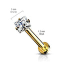 Cherry Diva Flat Back Stud 16 Gauge Crystal Square Internally Threaded Flat Back Stud