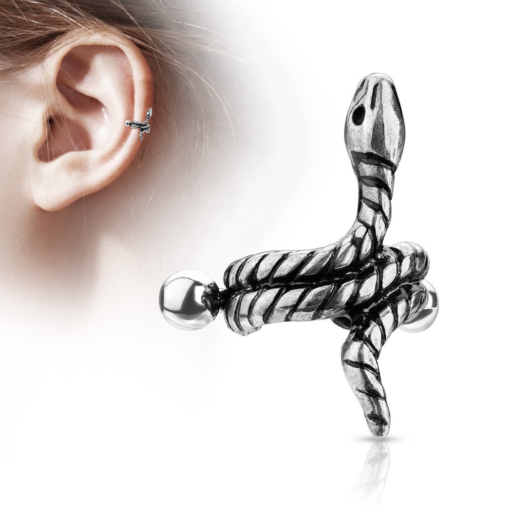 Cherry Diva Helix Cuff SILVER 16 Gauge Coiled Snake Helix Cuff Gold / Silver