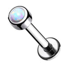 Cherry Diva Flat Back Stud White Opal 16 Gauge Opal Topped Titanium Internally Threaded Stud