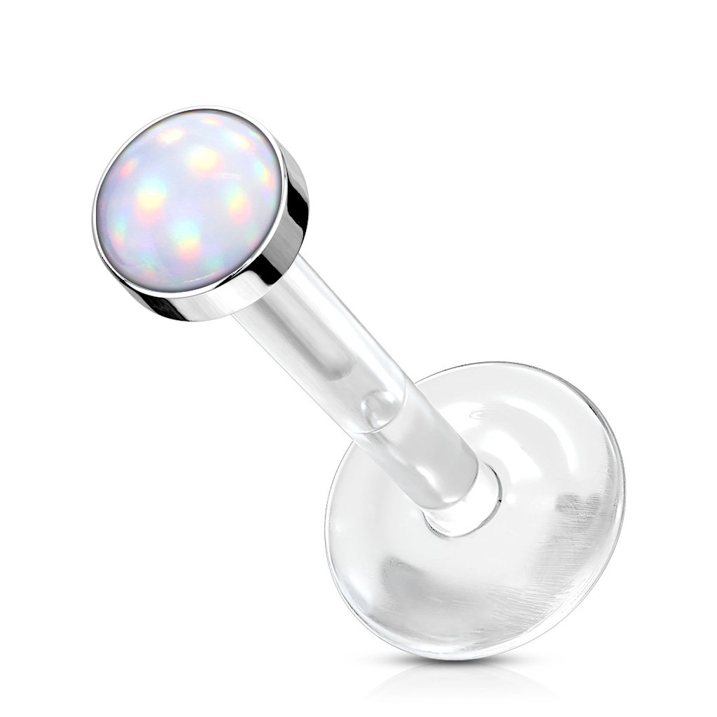 Opal Top Bioflex Stud for Labret, Cartilage, Monroe & More